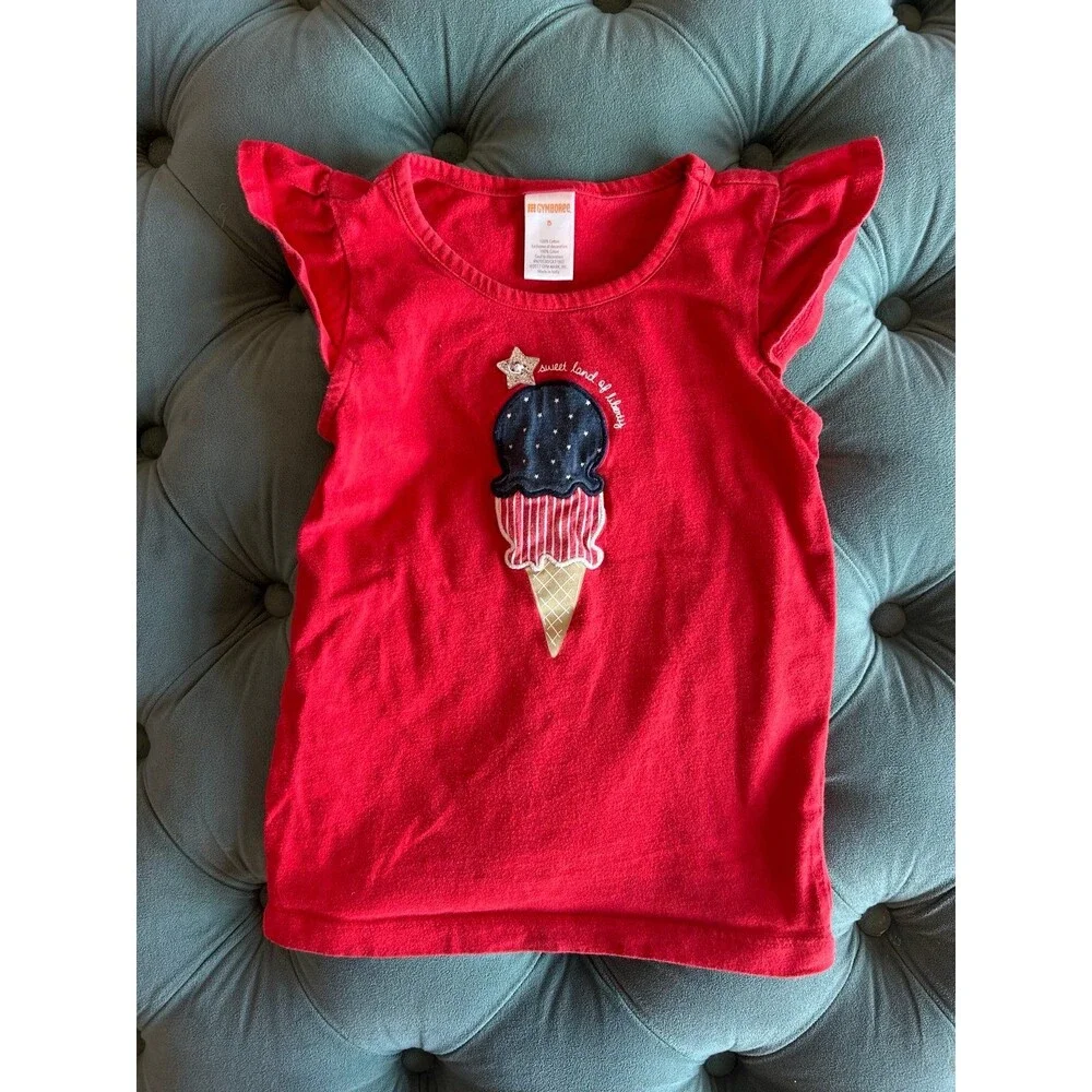 Gymboree Girls Shirt and Leotard Bundle Red White and Blue
